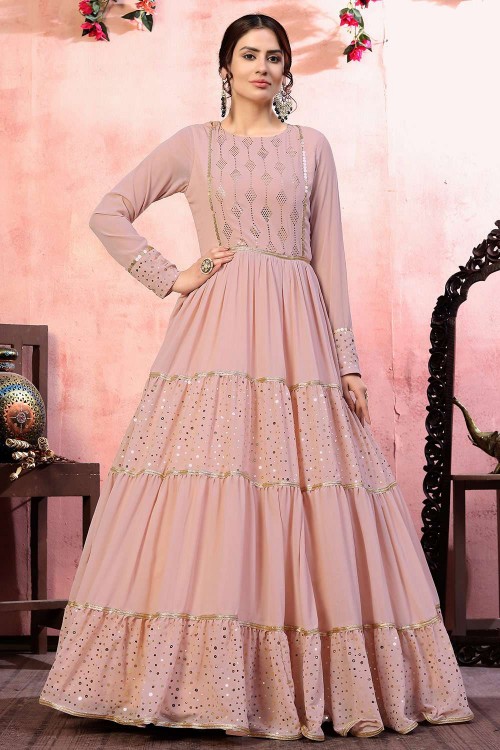 Pink Princess Gown With Hand Work at Rs 19999 in Hyderabad | ID: 22928992948