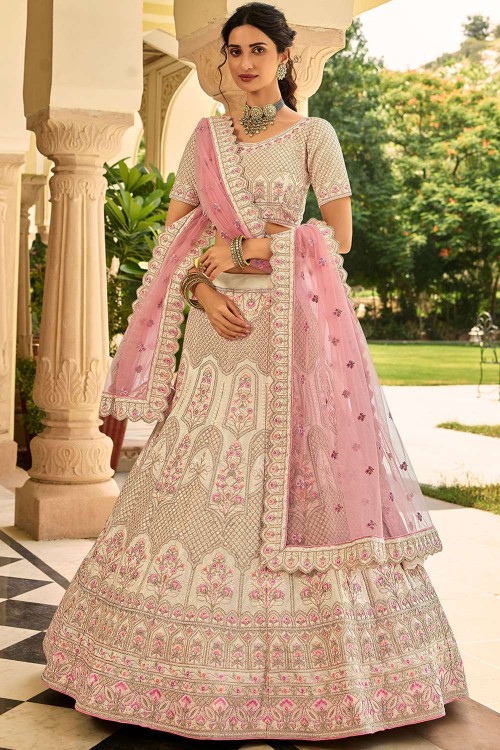 Buy Wedding Lehenga - Enchanting Sequins Light Pink & Blue Lehenga –  Empress Clothing