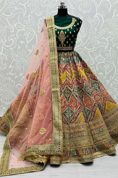 Buy Multi Color Designer Lehenga Choli for Women Bollywood Style Party Wear  Lengha Indian Wedding Wear Lehenga Choli With Dupatta Online in India - Etsy