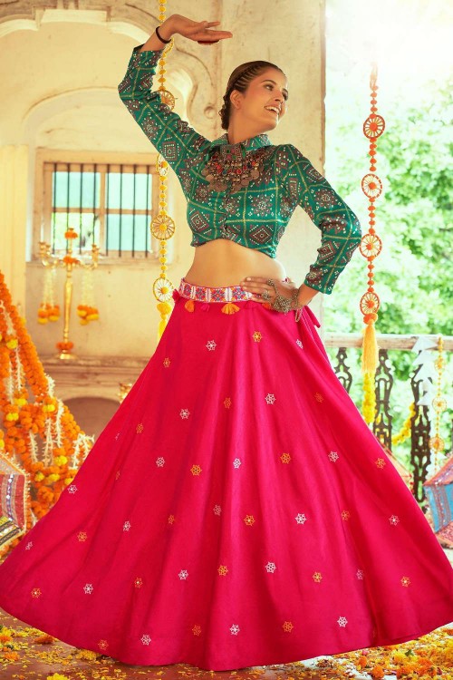 Amazon.com: SKY VIEW FASHION Bollywood Lengha Indian Designer Wedding Party  Printed Satin Banglory Silk Lehenga With Unstitched Choli : Clothing, Shoes  & Jewelry