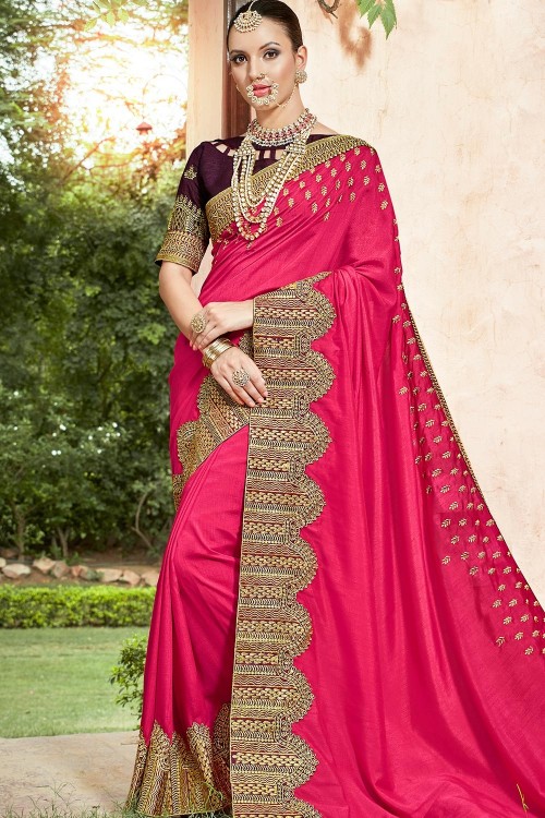 Pink Saree - Buy Pink Colour Sarees Online At Best Prices – Koskii